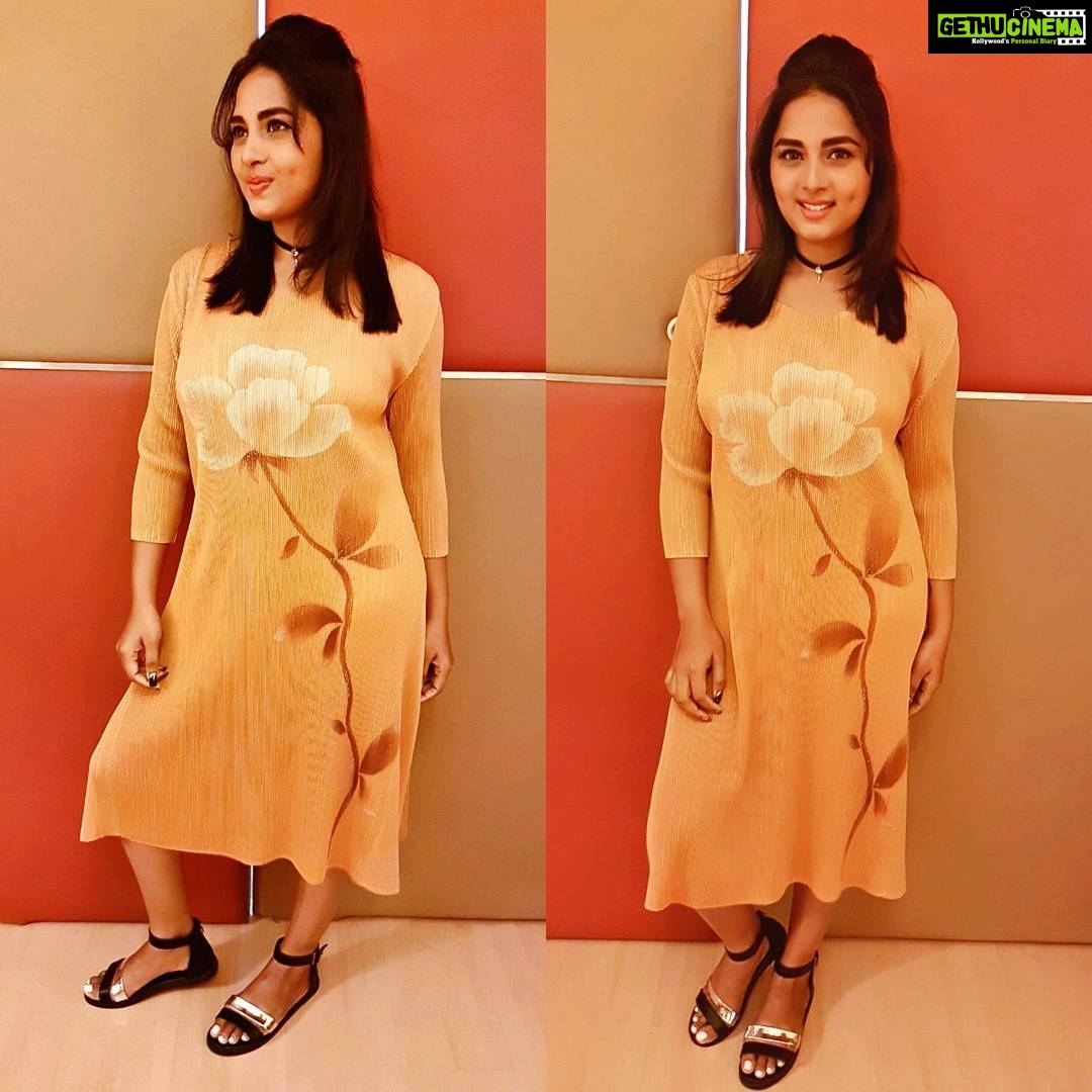 Srushti Dange Instagram - #mupparimanam promotions wearing #signature collections styled by @joycrizildaa ❤ Hair & makeup by neelima