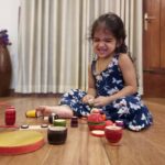 Sshivada Instagram - Her smile says it all...Just swipe left to see it. 😍😊 Thankyou @peekabootoys_ for sending these goodies for my little one. #mylittleprincess #arundhathi #playtime #toys #woodentoys #toysforkids #cookingset #pushpopwidget #happiness