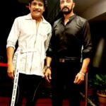 Sudeep Instagram - Hosting BigBoss has always been me and today was another feeln of being a guest on the show of Telugu BigBoss. Splendid it was to share the stage wth the ever charming Nagarjuna sir, n to get to spk to the contestants inside the house. Thank you for the warmth sir. 🤗🥂