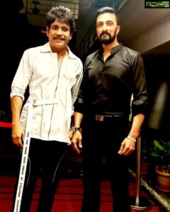 Sudeep Instagram - Hosting BigBoss has always been me and today was another feeln of being a guest on the show of Telugu BigBoss.
Splendid it was to share the stage wth the ever charming Nagarjuna sir, n to get to spk to the contestants inside the house. Thank you for the warmth sir.
🤗🥂