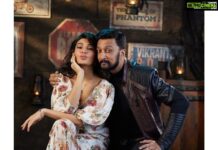 Sudeep Instagram - Two of my favs frm the photo shootwith Jacqueline . Saw the rough edit of the song. Thanks Jani master, u r awsmnm ,, n the hook step looks supaaaa. #shivu 's set looks humongous n special thanks has to go to #JackManju @shaliniartss For their passion. 🤗🥂🥂🥂