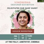 Suhasini Maniratnam Instagram - Are you ready to flaunt modern ensembles with unique designs, flawless brands, glammed accessories, fine jewelry and more? Your wait it about to end! We are all set to see you in just 3 DAYS!! Save the date. Vimonisha Designer Exhibition 17th & 18th Dec | 11AM onwards The Folly, Amethyst, Chennai . . .