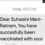 Suhasini Maniratnam Instagram – Vaccinated. 👍👍👍