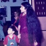Suhasini Maniratnam Instagram - Nandan is so tiny. Don’t miss my long thick curly hair.