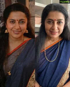 Suhasini Maniratnam Instagram - Can you believe this !  These pictures were taken 13 years apart.  The first one was for eradne maduve movie in bangalore.  Today we made the same saree for a shoot.  We could not match the saree the model ( s age ) or the photographer to the original  But was fun to click and remember rejoice.  Thank you Astha for the collage. ❤️❤️❤️