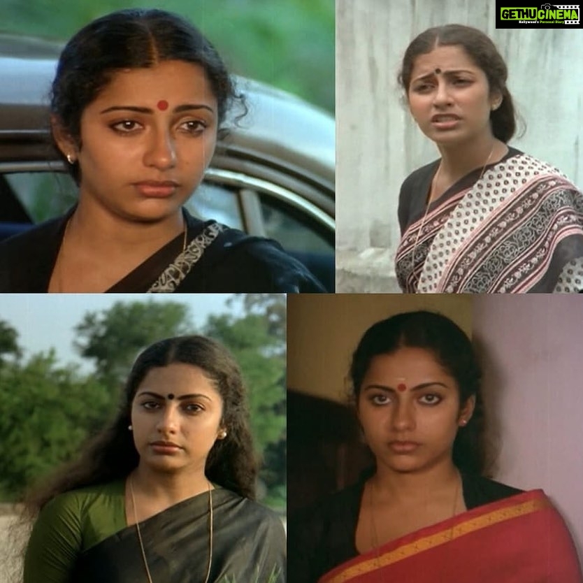 Suhasini Maniratnam Instagram - Some one from Ireland sent these the single pic is from my first kannada film benkiyalli. Last collage is from Malayalam film samooham. I wonder what is the first collage. May be ooha kachavadam ?
