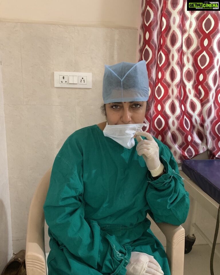 Suhasini Maniratnam Instagram - Perfect role to play at this time. Masked gloved and disinfected. Role of a surgeon