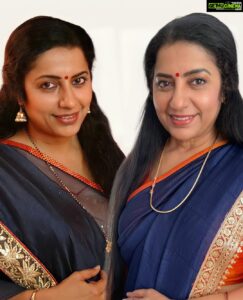 Suhasini Maniratnam Instagram - Can you believe this !  These pictures were taken 13 years apart.  The first one was for eradne maduve movie in bangalore.  Today we made the same saree for a shoot.  We could not match the saree the model ( s age ) or the photographer to the original  But was fun to click and remember rejoice.  Thank you Astha for the collage. ❤️❤️❤️