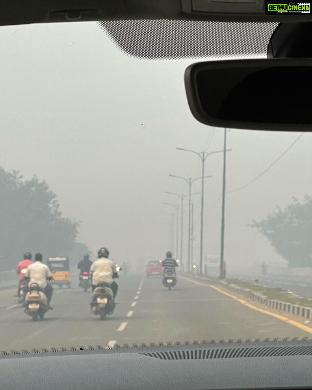 Suhasini Maniratnam Instagram - City covered in smoke. Sad state. In the name of festival and tradition. We need to put a stop to burning.