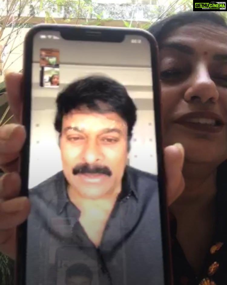Suhasini Maniratnam Instagram - He joined us in our live today. Thank you Chiranjeevi garu