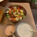 Suhasini Maniratnam Instagram - Fresh salad and 2 kinds of dressings