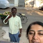 Suhasini Maniratnam Instagram - My hero. Maasilaa who sells ilaneer. He washed his hands thoroughly with soap and I gave him alcohol spray sanitizer useful on the go. If you have seen you hero pls do post