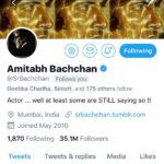 Sundeep Kishan Instagram - Everytime I see this 😍😍(yes it's the real profile 🤷🏽‍♂️ and I m sure it was a mistake too) #WhenAmitabhBhachanFollowsYou