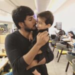 Sundeep Kishan Instagram - And he was like Men don't Kiss Men 😂 #Nephew #Raavin @mahi.illindra