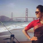 Sushma Raj Instagram – #goldengatebridge #sfo #saree  #beach #bayarea #bakerbeach Golden Gate Bridge SFO