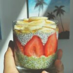 Sushma Raj Instagram - Overnight soaked #chiaseeds in Coconut milk 🥥 #chiapudding #matcha 🍵🍓🍌