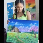 Sushma Raj Instagram - 🌲 🌳 ❤️countryside #painting #acrylicpainting #serenity