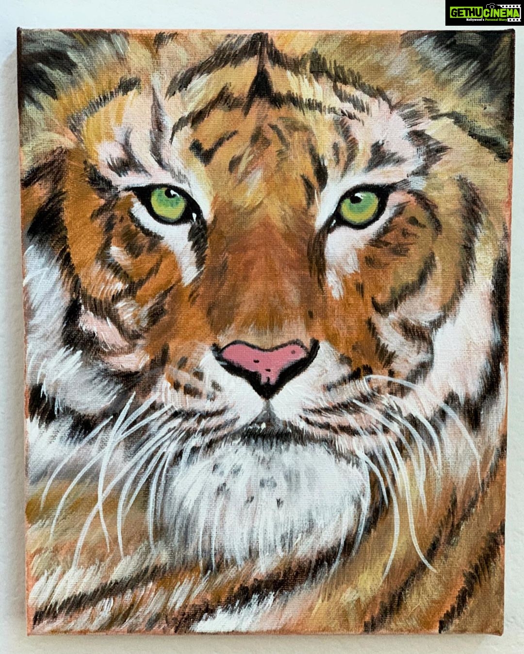 Sushma Raj Instagram - New painting ;) TIGER #acrylicpainting