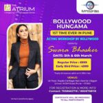 Swara Bhaskar Instagram - Helllloooo peeps! Calling #Pune folks & announcing the Bollywood Hungama...An Acting workshop on the 5th & 6th of March 2022 at StudioWerks StarGlazze Film & Television Institute, Pune @studiowerksstarglazze Grab the opportunity and Enroll Now for Early Bird offer. For More info contact the given number. (My session is on 6th March) Pune, Maharashtra