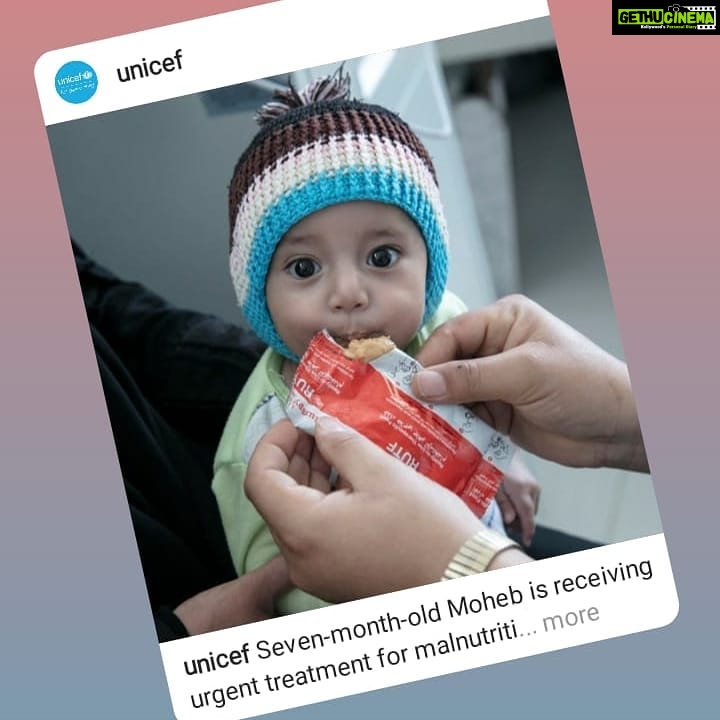 Tanushree Dutta Instagram - Came across this post today on my insta feed. UNICEF mentioned in the post that their funding is less than 20% of their overall requirement. They are doing this work in India too. Broke my heart to think that there are many people who will spend lakhs and crores on designer clothes, accessories and luxury cars, gadgets, holidays and destination weddings etc but have perhaps never given to a legitimate charity that feeds hungry kids all over the world. There are many charities that claim to work in India but yet I know UNICEF to be one of the most authentic ones that truly walk the talk. Also because of the connection to United Nations they get a thumb sup ๐of authenticity from me. Please help with whatever you can. #savethiscuteness