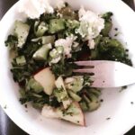 Tanushree Dutta Instagram - Ghee sauteed brocolli, crunchy apple slices and a dollop of goat cheese..no dressing. Yummy high protein salad for pre work out meal. #tasty