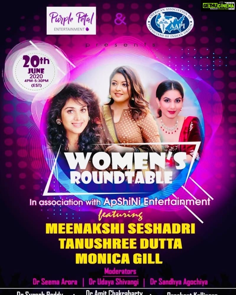 Tanushree Dutta Instagram - Awesome AAPI event ( American Association of Physicians of Indian origin). The doctors on the frontlines of the Covid fight in America. Today's virtual event was the first of it's kind to attend for me and thoroughly enjoyed it! #usa #event #global