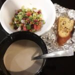 Tanushree Dutta Instagram – Packed myself some mushroom porcini soup on my way back from spinning class to go with my sprout salad!! #navratrifasting
