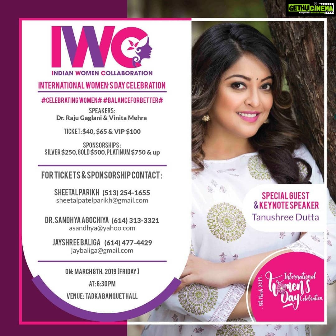 Tanushree Dutta Instagram - Fantastic event at IWC Columbus Ohio.Pics coming soon!!