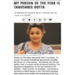 Tanushree Dutta Instagram - Touched by this wonderful article written by shobhaa de in today's paper. #mumbaimirror #indiatimes