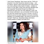 Tanushree Dutta Instagram – Touched by this wonderful article written by shobhaa de in today’s paper. #mumbaimirror #indiatimes