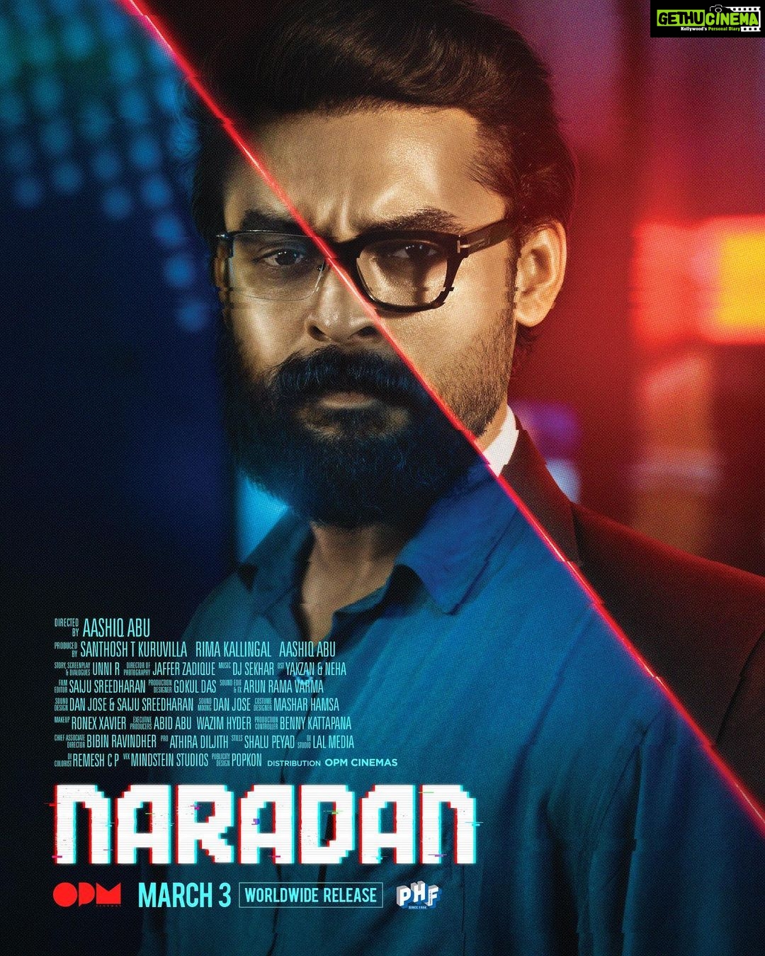 Tovino Thomas Instagram - Unfolding Chandraprakash to all of you in T - 14 Days 😉 Naradan comes to you on March 3rd in Theatres ! #naradan #march3rd #realornot #unfolding #comingsoon #duo #dual #media