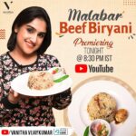 Vanitha Vijayakumar Instagram - Long time since I posted a recipe video...a close to my heart recipe from #godsowncountry ..you can substitute it with any meat or vegetables..the process of cooking is the key...don't miss it... #malabar #mallufood #kerala #biryani #beefbiryani