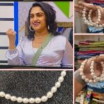 Vanitha Vijayakumar Instagram - Beautiful pearl earrings and necklace from @vanithavijaykumarstyling !! Dm @vanithavijaykumarstyling For enquiries or visit our shop! Khader Nawaz Khan Road