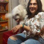 Vanitha Vijayakumar Instagram - And this is how it feels to be loved and welcomed back...❤️ #rasputtin #dogson #sowmyajairam