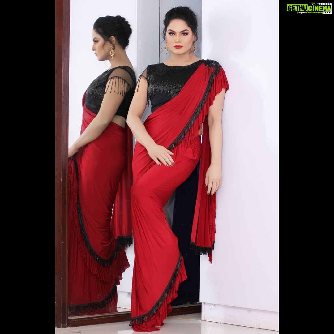 Veena Malik Instagram - "There is a shade of red for every woman." #VeenaMalik Karachi, Pakistan