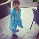 Veena Malik Instagram – Got his own little bathrobe….
#abramisjanuboy #abrramlovesshopping #swimming