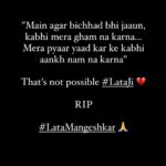 Vidya Balan Instagram - "Main agar bichhad bhi jaaun, kabhi mera gham na karna... Mera pyaar yaad kar ke kabhi aankh nam na karna" That’s not possible #LataJi 💔 RIP #LataMangeshkar 🙏