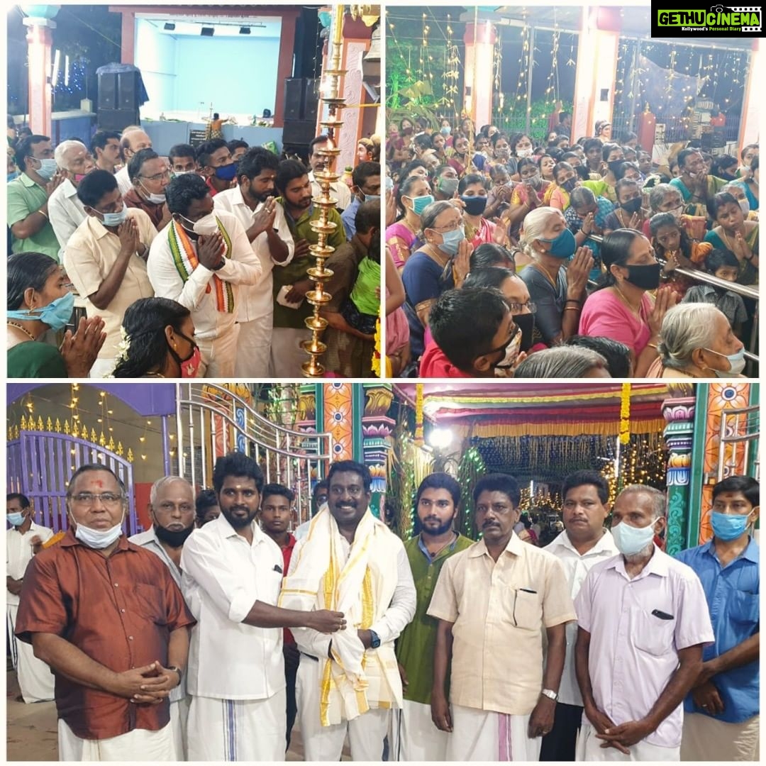 Vijay Vasanth Instagram - கன்னியாகுமரி மாவட்டம் திருவட்டாறு அருள்மிகு தளியல் முத்தாரம்மன் திருக்கோயில் மஹா கும்பாபிஷேகம் மற்றும் கொடை விழா நடத்து வருகிறது. நேற்று நடைபெற்ற திருவிளக்கு பூஜையில் கலந்து கொண்டோம். திருவட்டார் நகர காங்கிரஸ் தலைவர் சிவசங்கரன் மற்றும் திருக்கோயில் சார்பில் நிர்வாகிகள் சால்வை அணிவித்து வரவேற்பு அளித்தனர். Thiruvattar, India