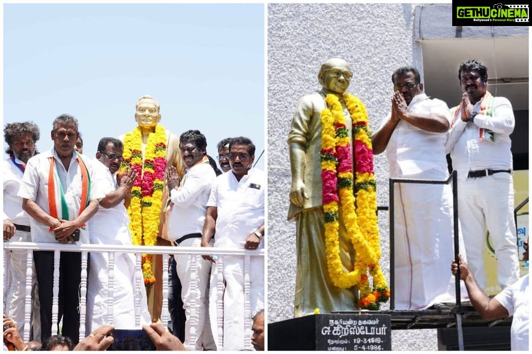 Vijay Vasanth Instagram - அண்ணாபேருந்து நிலையம் அருகே உள்ள மார்ஷல் நேசமணி மற்றும் நகர்மன்ற தலைவர் கிறிஸ்டோபர் திருஉருவச்சிலைக்கு மாலை அணிவித்து மரியாதை செலுத்தினேன். #INC #SoniaGandhi #RahulGhandhi #AICC #incpriyanka #KSAlagiri #dineshgrao #TNCC #kanniyakumari#vasanthakumar #இணைவோம்_ வெல்வோம் #கன்னியாகுமரி _பாராளுமன்ற_தொகுதி_இடைதேர்தல்_2021 Kanyakumari, India
