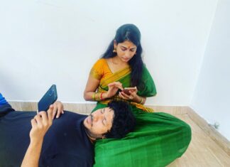 Vijayalakshmi Instagram - Happy Valentine’s Day mamoi. Thanks for collaborating with me to tell the world, how beautiful it is to be in love 😋♥️. Love you 3000 🤗 P.c @niranjani_ahathian @feroz_roz #valentineday #iLIVEyou Home Sweet Home