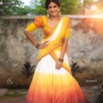 Vijayalakshmi Instagram - I’m a sun lover. A sunflower 🌻 . . Outfit : @annamstudio Designed and Styled by: @pradeepkumar0606 Assist : @jai_joseph_69 Shot by: @pictures_by_dhinesh_siva @studio_d_weddings MUA: @rinkymakeup_artist Hairstylist: @kalps_makeover_artist