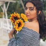 Wamiqa Gabbi Instagram - Sunset, sunflowers and songs.. …setting the day for me 🌻☀️🎶 #Sunset #Gehraiyaan #Music #Sunflowers
