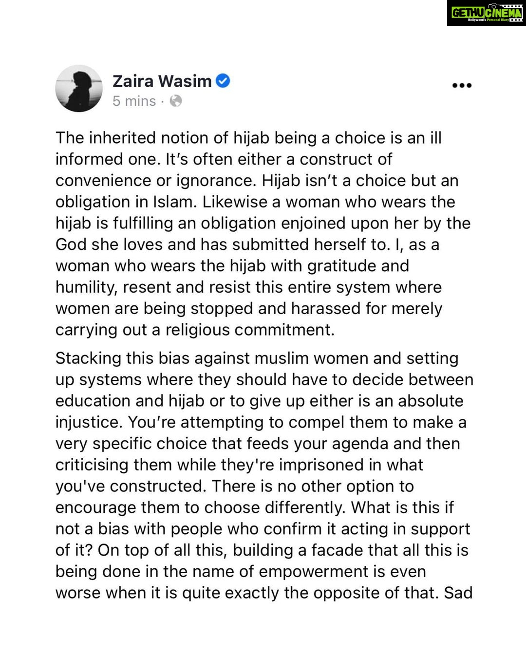 Zaira Wasim - 65.1K Likes -