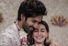 Aadhi Pinisetty Instagram - The best thing to hold onto in life is each other. We found each other a couple of years ago & it’s official now 💍 24.3.2022 This day was really special to us. We got engaged in the presence of both our families 🌸 Seeking all your love & blessings as we take on this new journey together ♥️ Aadhi in @payalsinghal Nikki in @anjushankarofficial @tulsisilks @chennaidiamonds Styled by @neeraja.kona Shot by @ashokarsh Make up & hair by @page3salonalwarpet Decor by @designquotient_dq
