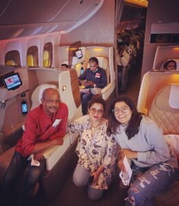 Abhirami Suresh Instagram - Absolutely excited AF for the performance ! @expo2020dubai ♥️👯‍♀️
.
.
But yes, I’m gonna miss my Ma, Neen Paap n Chud ! But I’m gonna be back as soon as possible with a bagful of good memories - fingers crossed ♥️ 
.
.
Prayers - love and wishes needed ♥️
.
So Dubai Expo Final Day and Us @amrutamgamayofficial ! Let’s do it !!!!!! 👯‍♀️♥️