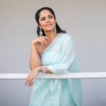 Anasuya Bharadwaj Instagram - Did I just Blue you away 🌊 ?? For #Jabardast #tonyt Outfit & Styling @gaurinaidu 🦋