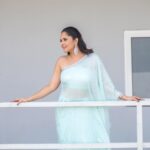 Anasuya Bharadwaj Instagram - Did I just Blue you away 🌊 ?? For #Jabardast #tonyt Outfit & Styling @gaurinaidu 🦋