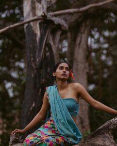 Anjali Patil Instagram - On the very early morning we all walked inside the forest. 
I slowly transformed, navigating through thorns and whispering with the trees, sky and birds while @aishwaryashok captured magic in each frame. 
For me, 
Van Gogh / Irusaayi / Vaanvil are fragile and strong, real and magical, fire and water at the same time!
@kuthiraivaalthefilm is running in theatres with overwhelming reviews from the critics and audience.
Forever grateful for this magical moment!

@yaazhifilms @kuthiraivaalthefilm

Ideated by : @aishwaryashok
Costume Design : Datcha dayal
Styling: @binita_ramanathan
Dop : @haya_dp

Yaazhi Team :
@aravindnaga.nft @m0shuu
@palaniappan_kathir