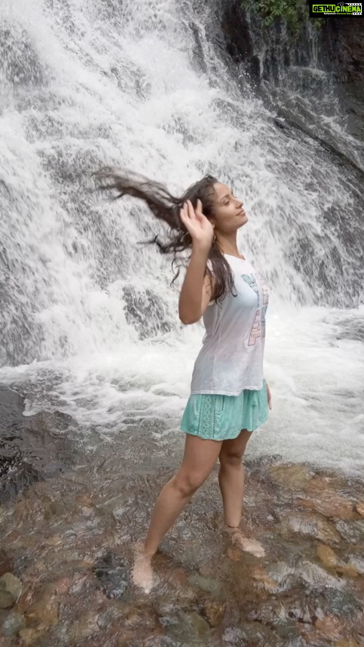 Anupriya Kapoor Instagram - Sunlight through the trees🌥🌳Nature’s spotlight😍 Perfect place to be on a summer day🌈 . . . . #wildernessvibes #wilderness #forestlife #rainforest #waterfall #nature #naturelovers #alwayslookingup #beingme