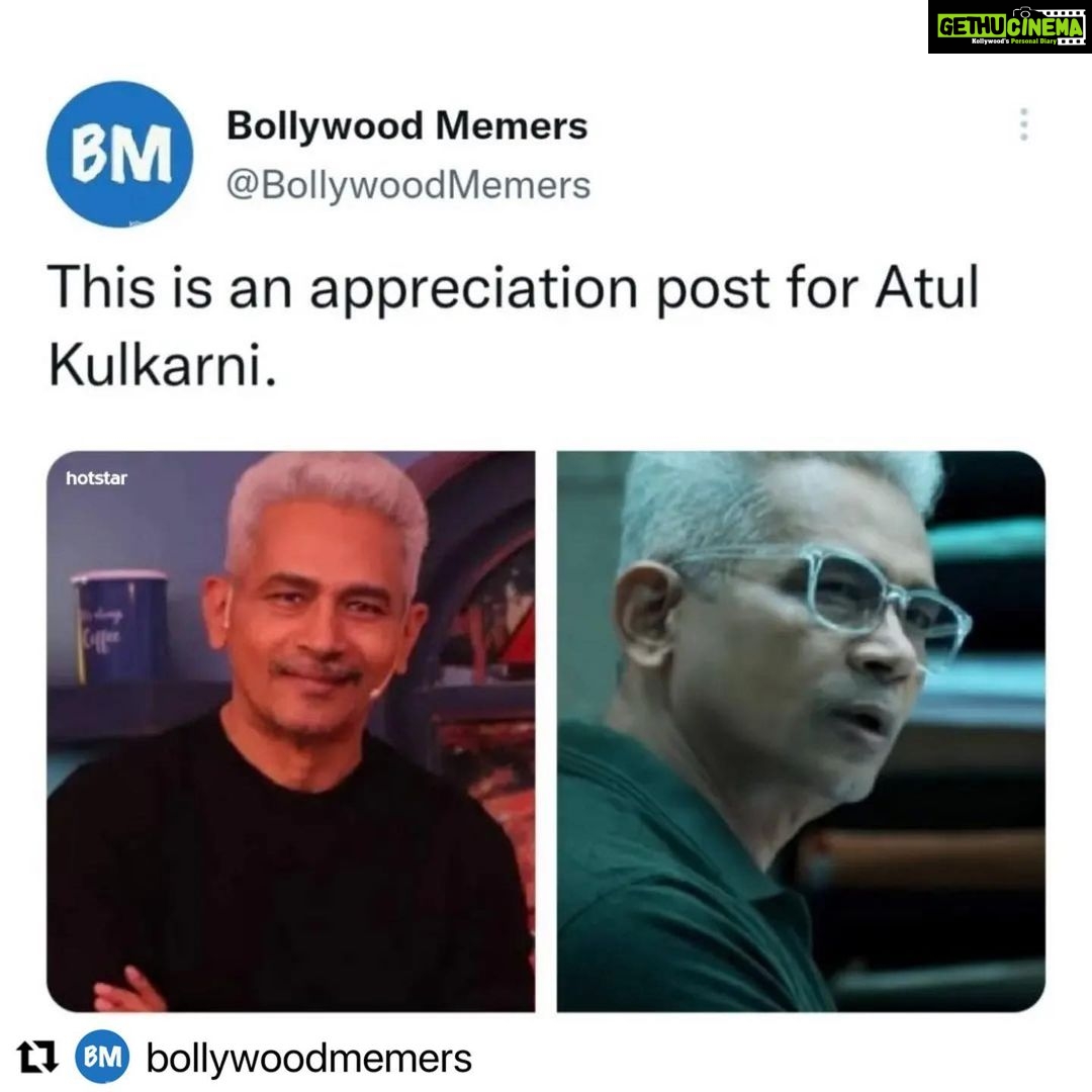 Atul Kulkarni - 3.6K Likes - 😌 😌
Thank you so very much!!
Completely humbled…
